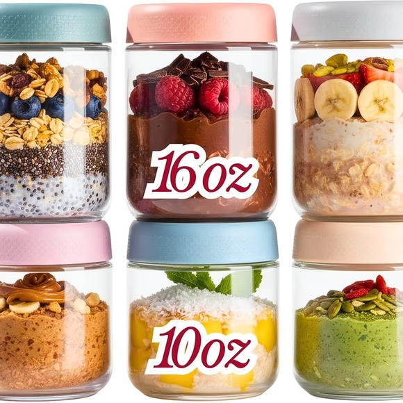 Other - Colorful Glass Storage Jar Set of 6